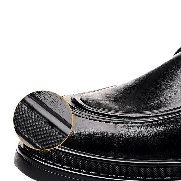 Pantofi pentru bărbați din piele naturală, 100%, șiret, vârf rotund, talpă groasă, stil britanic, potriviți pentru interviuri și nunți