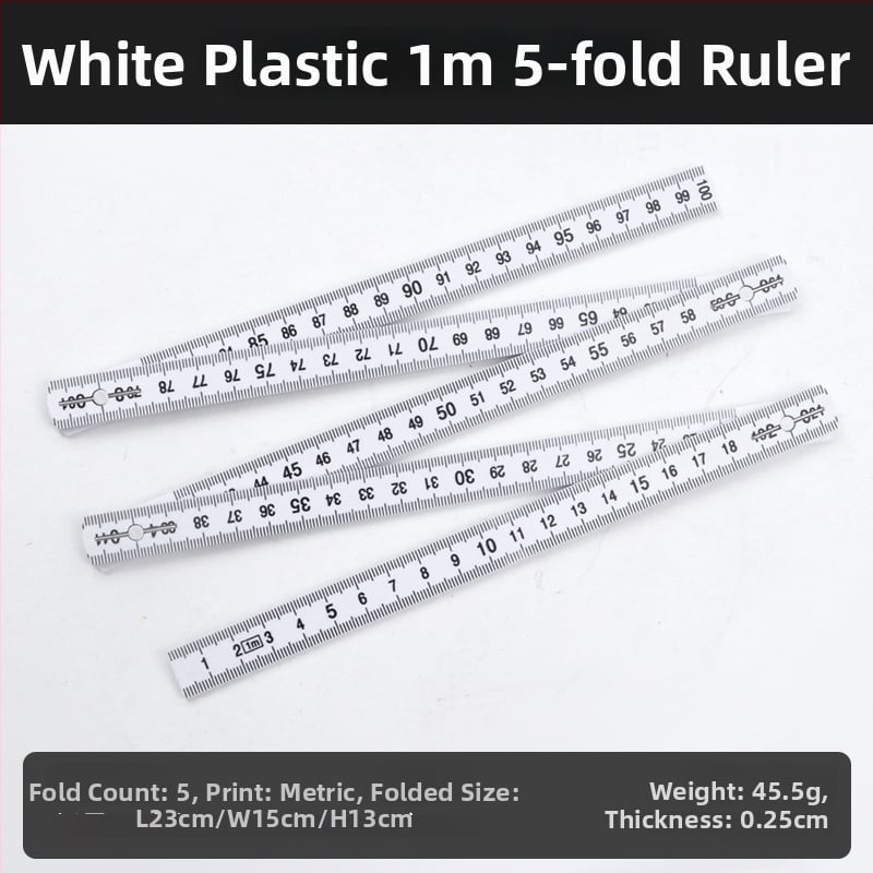 QITE Ξύλινος Αναδιπλούμενος Χάρακας, Ακανόνιστο Σχήμα, Διπλής Όψης Μετρική Κλίμακα, Χάρακας σε εκατοστά, Καθαρό Βάρος 105 g