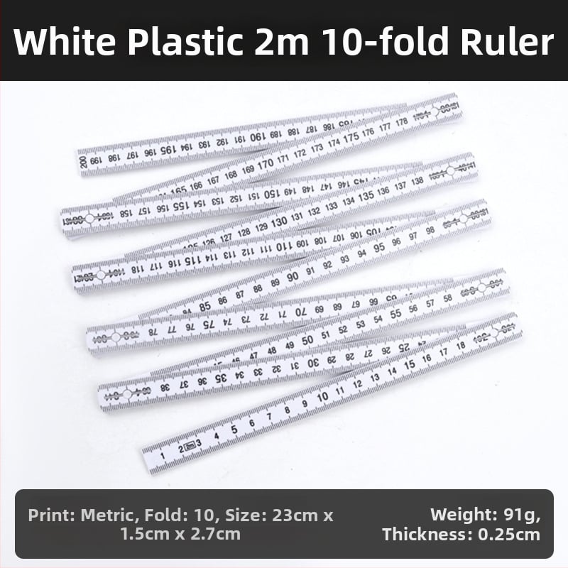 QITE Ξύλινος Αναδιπλούμενος Χάρακας, Ακανόνιστο Σχήμα, Διπλής Όψης Μετρική Κλίμακα, Χάρακας σε εκατοστά, Καθαρό Βάρος 105 g