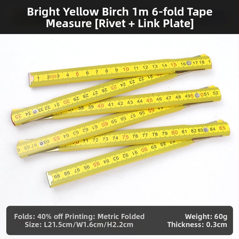 QITE Ξύλινος Αναδιπλούμενος Χάρακας, Ακανόνιστο Σχήμα, Διπλής Όψης Μετρική Κλίμακα, Χάρακας σε εκατοστά, Καθαρό Βάρος 105 g