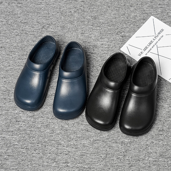 Pantofi de bucătărie anti-alunecare, impermeabili și rezistenți la ulei, cu exterior EVA, branț EVA, talpă din cauciuc, glezna joasă, pentru toate sezoanele