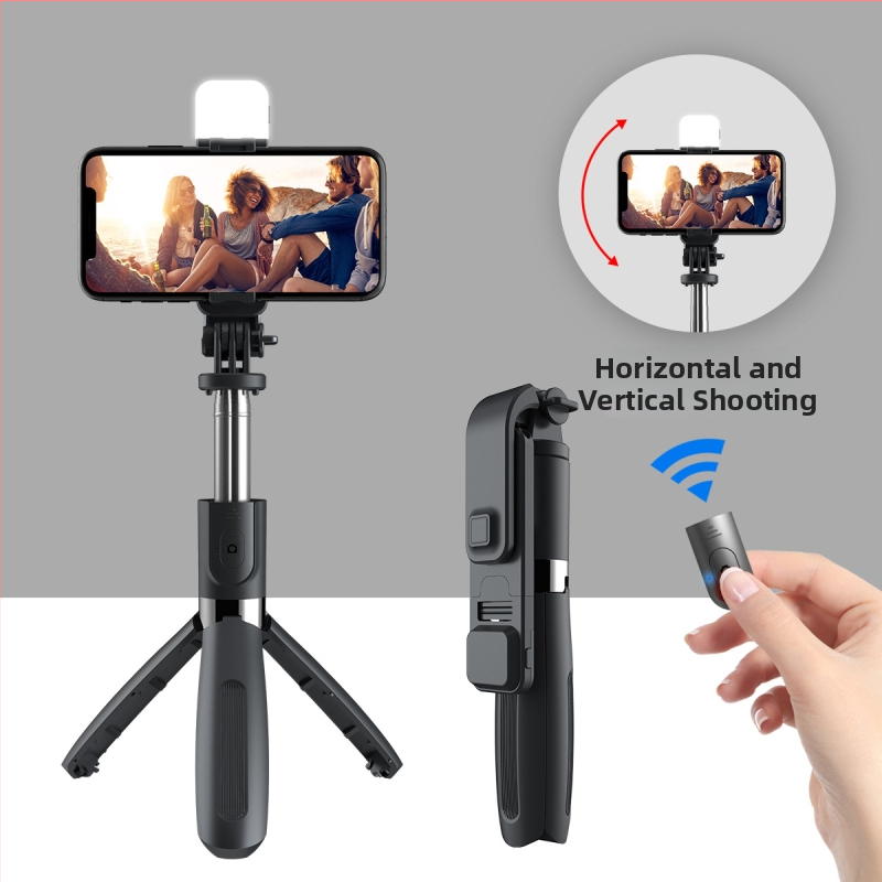 Bluetooth selfie tyč pre telefón s LED podsvietením, teleskopická tyč a statív - hliníková zliatina, diaľkové ovládanie