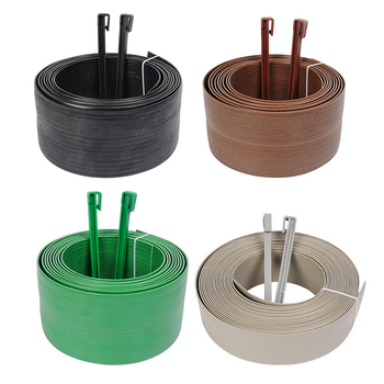 Ornamente de grădină cu textură imitând lemnul, separator în formă de L din plastic îngroșat pentru grădină și alei