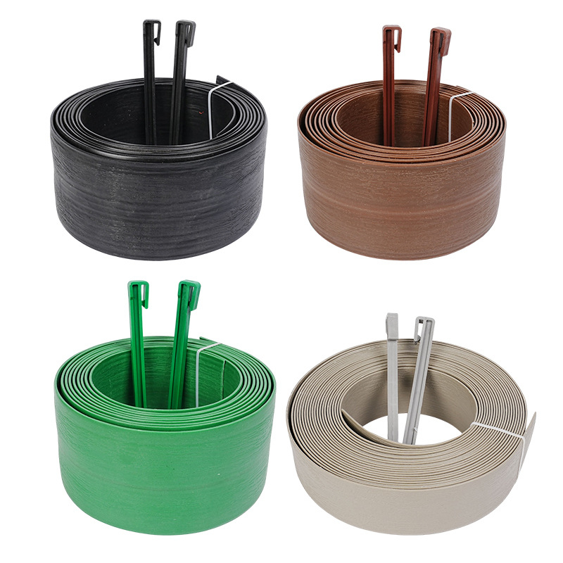 Ornamente de grădină cu textură imitând lemnul, separator în formă de L din plastic îngroșat pentru grădină și alei