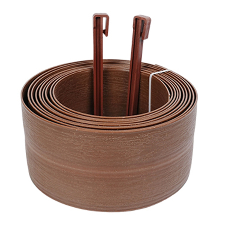 Ornamente de grădină cu textură imitând lemnul, separator în formă de L din plastic îngroșat pentru grădină și alei