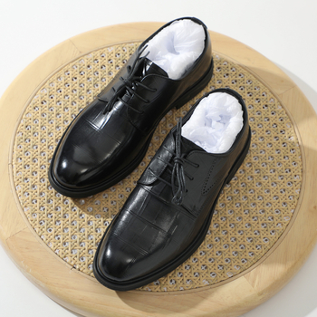 Pantofi eleganti de piele pentru bărbați – piele de primul strat, șireturi, talpă din cauciuc, protecție din piele la vârful degetelor, stil business casual