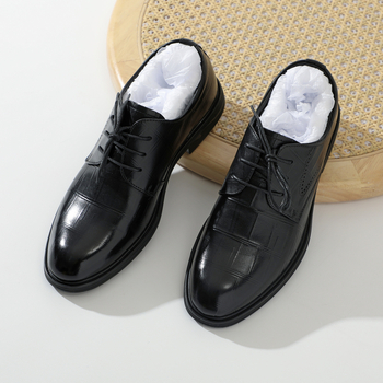 Pantofi eleganti de piele pentru bărbați – piele de primul strat, șireturi, talpă din cauciuc, protecție din piele la vârful degetelor, stil business casual