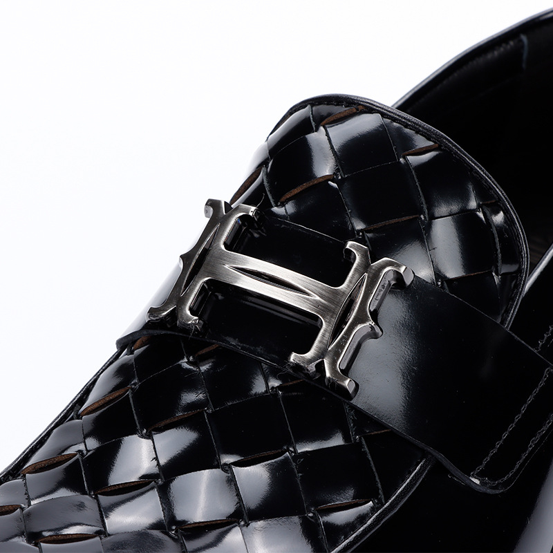 Pantofi din piele pentru bărbați, vârf pătrat, talpă aderentă, partea superioară joasă