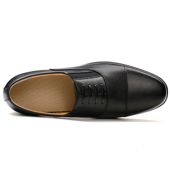 Pantofi din piele pentru bărbați, partea superioară din piele microfibră; talpă din cauciuc; vârf pătrat; căptușeală din piele; stil business formal