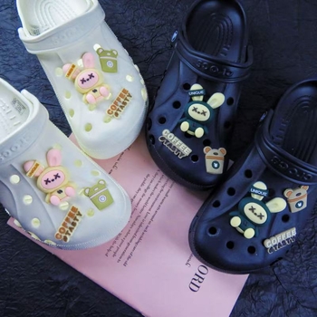 Acessoriu cu floare pentru pantofi din PVC, model iepuraș din plastic, decor DIY detașabil pentru Crocs și alte încălțăminte