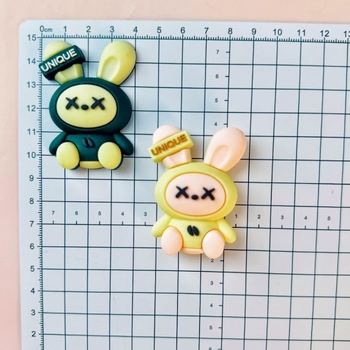 Acessoriu cu floare pentru pantofi din PVC, model iepuraș din plastic, decor DIY detașabil pentru Crocs și alte încălțăminte