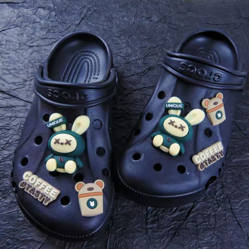 Acessoriu cu floare pentru pantofi din PVC, model iepuraș din plastic, decor DIY detașabil pentru Crocs și alte încălțăminte