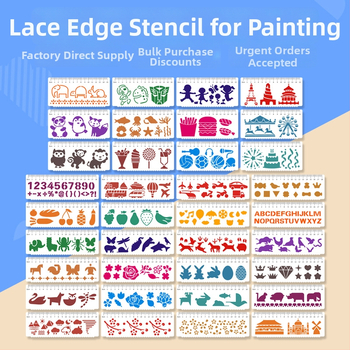 PET duté šablóny pre denník a scrapbooking – šablóny na vyrezávanie písmen a mandaly