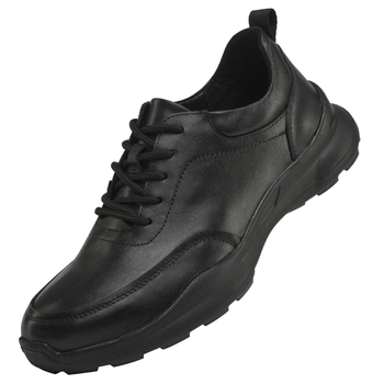 Muške kožne cipele — gornji dio od kože goveda prvog sloja, gumeni potplat, okrugli vrh, povišena peta 3–5 cm, jesenski casual
