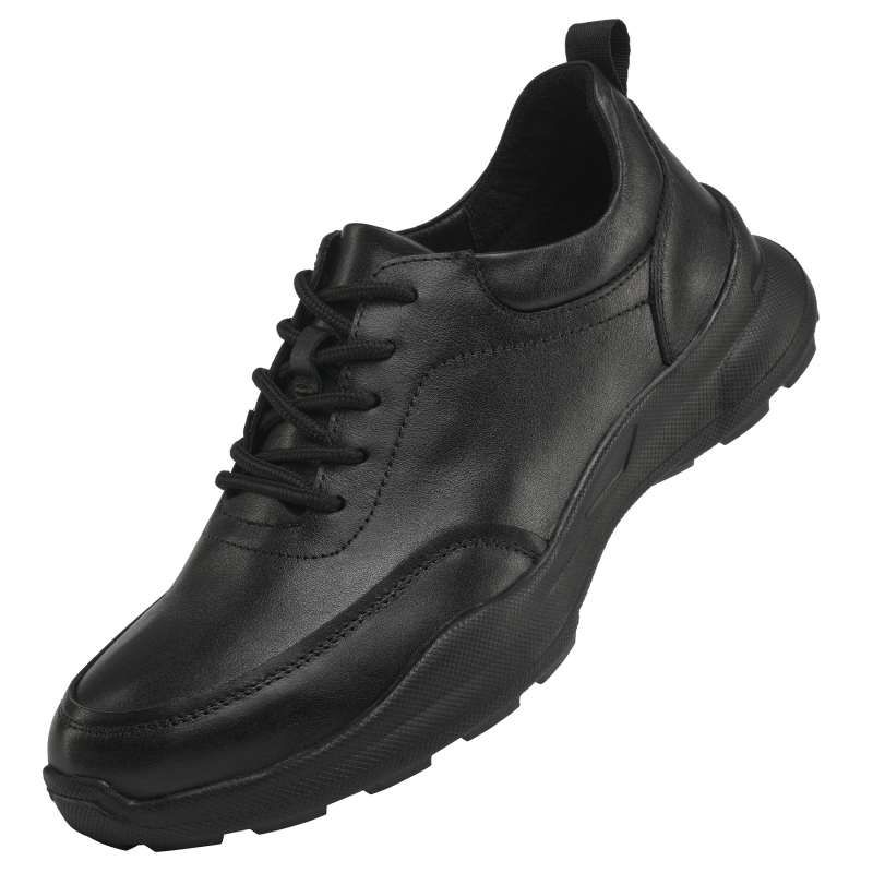 Muške kožne cipele — gornji dio od kože goveda prvog sloja, gumeni potplat, okrugli vrh, povišena peta 3–5 cm, jesenski casual