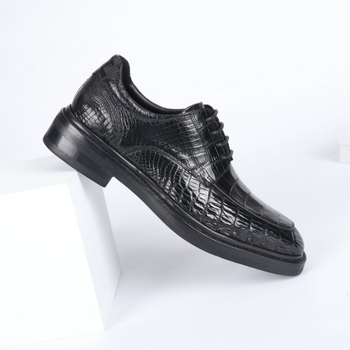 Pantofi de bărbați din piele de crocodil cu talpă din spumă XL, vârf din piele, gleznă joasă, talpă antiderapantă, stil business casual