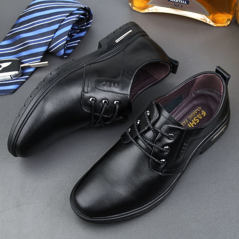 Pantofi casual bărbați din piele naturală, partea superioară respirabilă, talpă din cauciuc, creștere internă a înălțimii, construcție vulcanizată