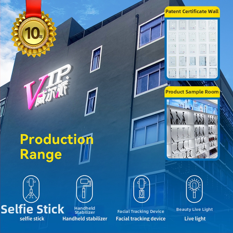 P09 Mini Držiak na Telefón z hliníkovej zliatiny + nerezovej ocele, so osvetlením a Bluetooth selfie tyčou – Prenosný stojan pre živé vysielanie