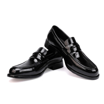 Cordovan muške poslovne cipele na slip-on, kožna potplata, okrugli nos, podstava od kravlje kože, Goodyear šav