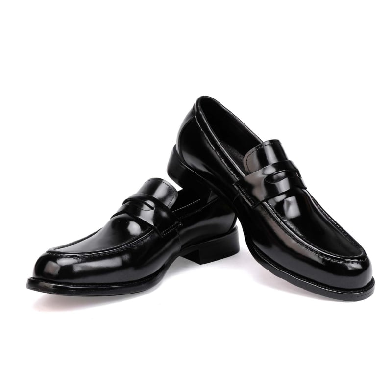 Cordovan muške poslovne cipele na slip-on, kožna potplata, okrugli nos, podstava od kravlje kože, Goodyear šav