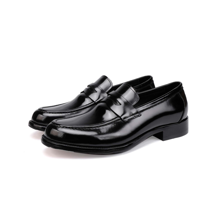 Cordovan muške poslovne cipele na slip-on, kožna potplata, okrugli nos, podstava od kravlje kože, Goodyear šav