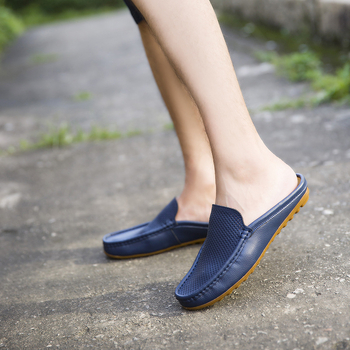 Muške casual slip-on tenisice od mekane kože – zaobljeni nos, gumeni potplat, izlazak ljeta 2022