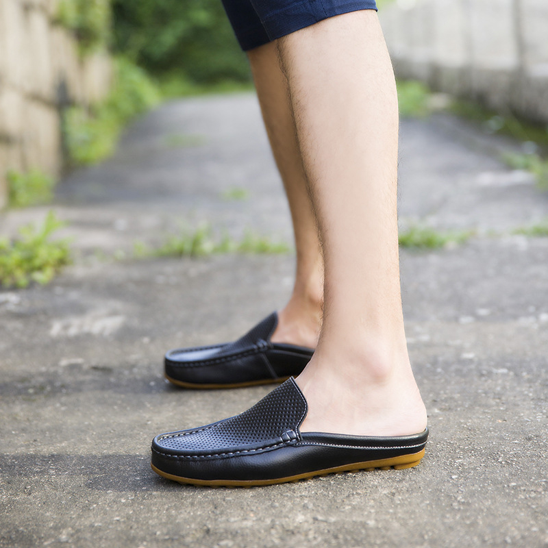 Muške casual slip-on tenisice od mekane kože – zaobljeni nos, gumeni potplat, izlazak ljeta 2022