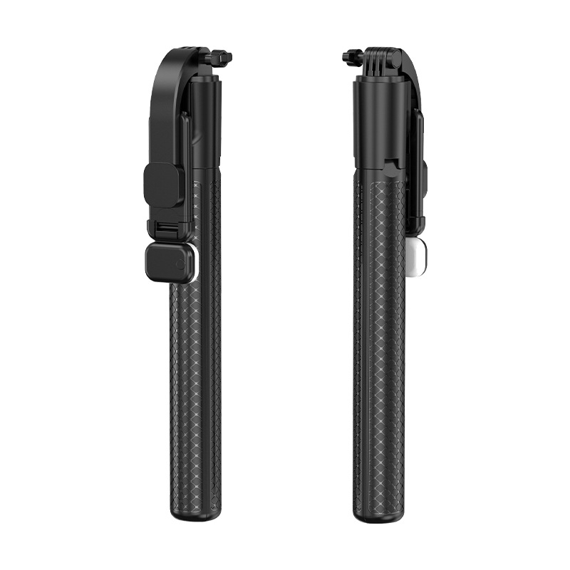 Selfie Stick cu trepied integrat în formă de umbrelă și iluminare, telecomandă Bluetooth (10 m), anti-tremur