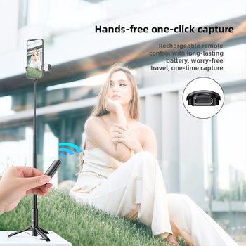 Buffy Bluetooth Selfie Tyč so Stabilizáciou proti Chveniu, Doplnkové Svetlo a Hliníkový Tripod pre Telefón