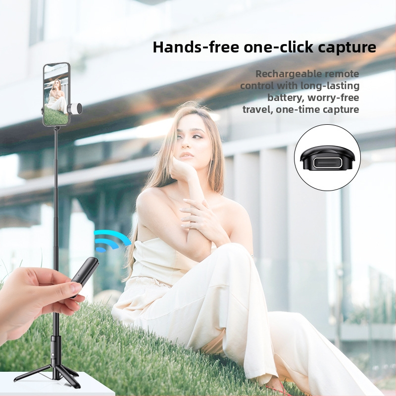 Buffy Bluetooth Selfie Tyč so Stabilizáciou proti Chveniu, Doplnkové Svetlo a Hliníkový Tripod pre Telefón