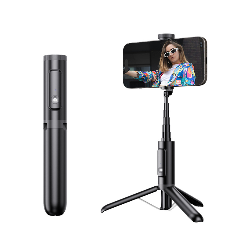 Buffy Selfie Stick Bluetooth cu Antișoc, Lumină de Umplere și Trepied din Aluminiu pentru Telefon