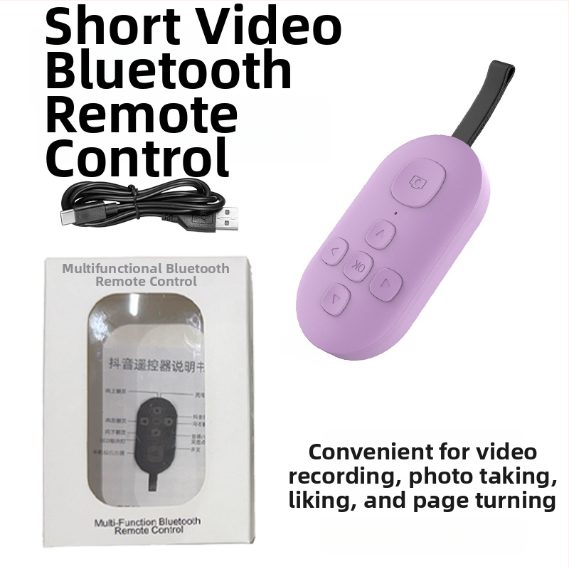 Bluetooth diaľkové ovládanie s posúvaním strán a selfie jedným tlačidlom — DY08, 200mAh, USB-C, dosah 15 m, matný ABS, kompatibilný s Android/iOS