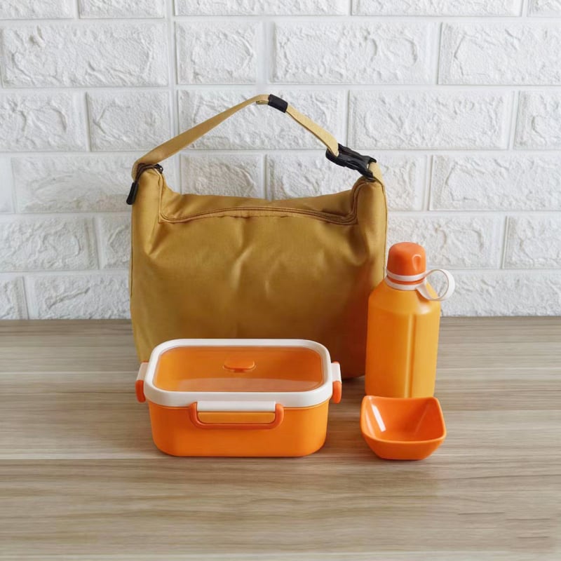 Σετ κουτιών γεύματος για ταξίδι — μινιμαλιστικός ορθογώνιος σχεδιασμός, χωρητικότητας 1–2L, υλικό πλαστικό + 304 ανοξείδωτος χάλυβας, κατάλληλο για φούρνο μικροκυμάτων