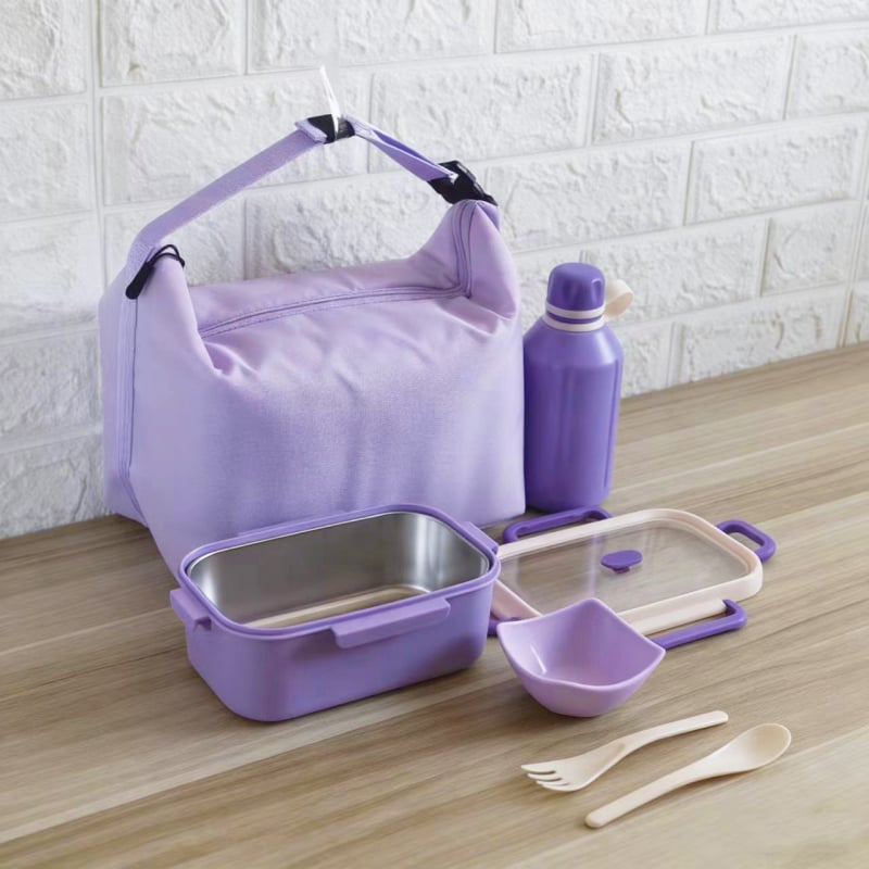 Σετ κουτιών γεύματος για ταξίδι — μινιμαλιστικός ορθογώνιος σχεδιασμός, χωρητικότητας 1–2L, υλικό πλαστικό + 304 ανοξείδωτος χάλυβας, κατάλληλο για φούρνο μικροκυμάτων