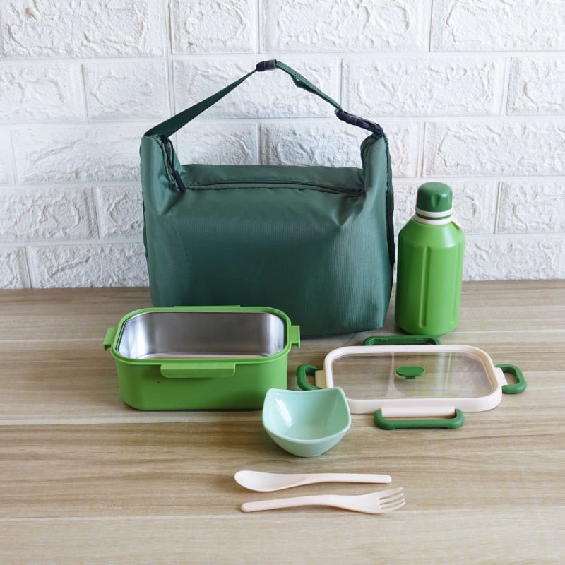 Σετ κουτιών γεύματος για ταξίδι — μινιμαλιστικός ορθογώνιος σχεδιασμός, χωρητικότητας 1–2L, υλικό πλαστικό + 304 ανοξείδωτος χάλυβας, κατάλληλο για φούρνο μικροκυμάτων