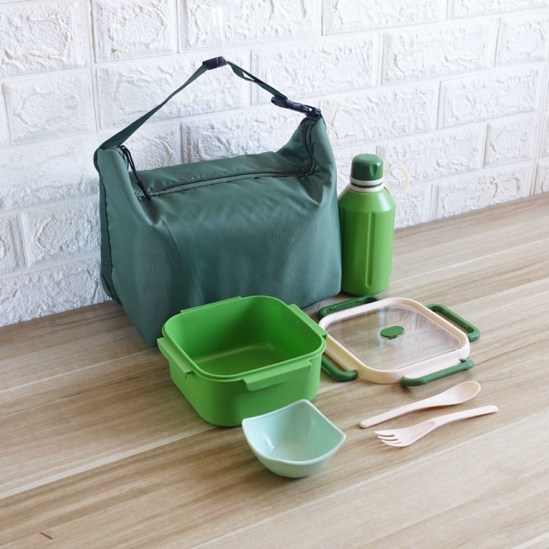 Σετ κουτιών γεύματος για ταξίδι — μινιμαλιστικός ορθογώνιος σχεδιασμός, χωρητικότητας 1–2L, υλικό πλαστικό + 304 ανοξείδωτος χάλυβας, κατάλληλο για φούρνο μικροκυμάτων