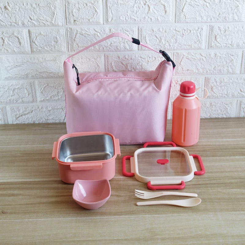 Σετ κουτιών γεύματος για ταξίδι — μινιμαλιστικός ορθογώνιος σχεδιασμός, χωρητικότητας 1–2L, υλικό πλαστικό + 304 ανοξείδωτος χάλυβας, κατάλληλο για φούρνο μικροκυμάτων