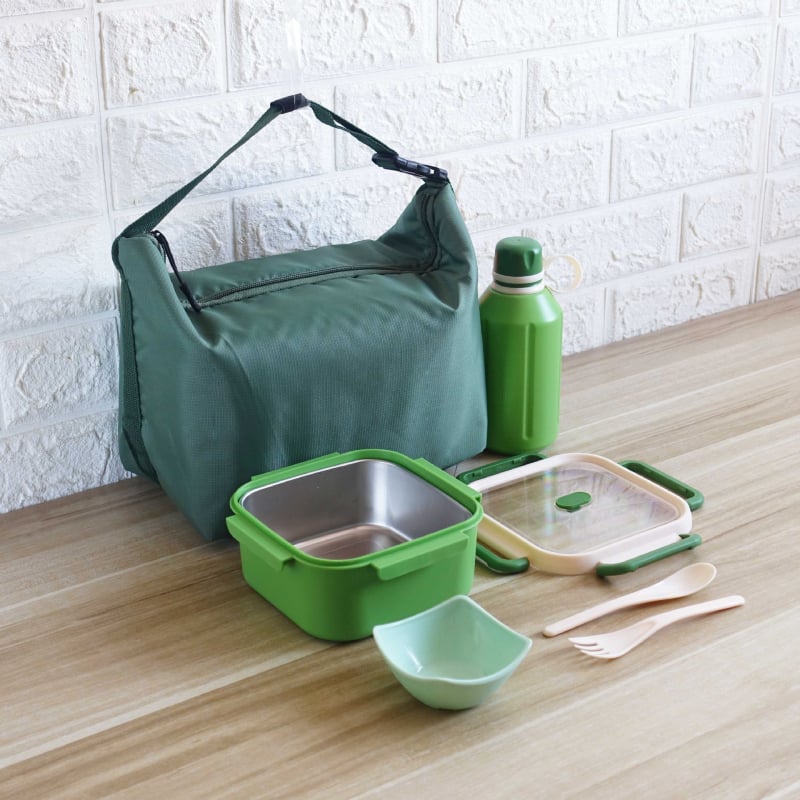 Σετ κουτιών γεύματος για ταξίδι — μινιμαλιστικός ορθογώνιος σχεδιασμός, χωρητικότητας 1–2L, υλικό πλαστικό + 304 ανοξείδωτος χάλυβας, κατάλληλο για φούρνο μικροκυμάτων