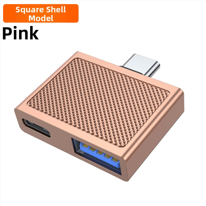 Type-C 90° dvojportový adaptér, PD100W rýchle nabíjanie, USB 3.0, OTG, telo zo zinkovej zliatiny