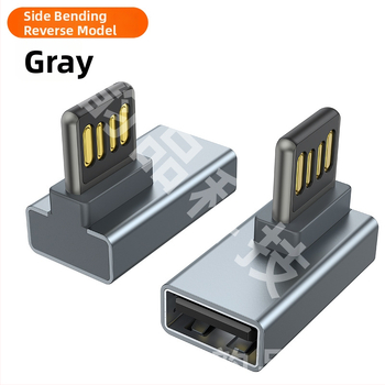 Adaptor USB 2.0 unghiular 90°, M–F, conector dublu blind, pentru laptop și încărcare în mașină, compatibil cu Huawei, Samsung, Xiaomi, Oppo