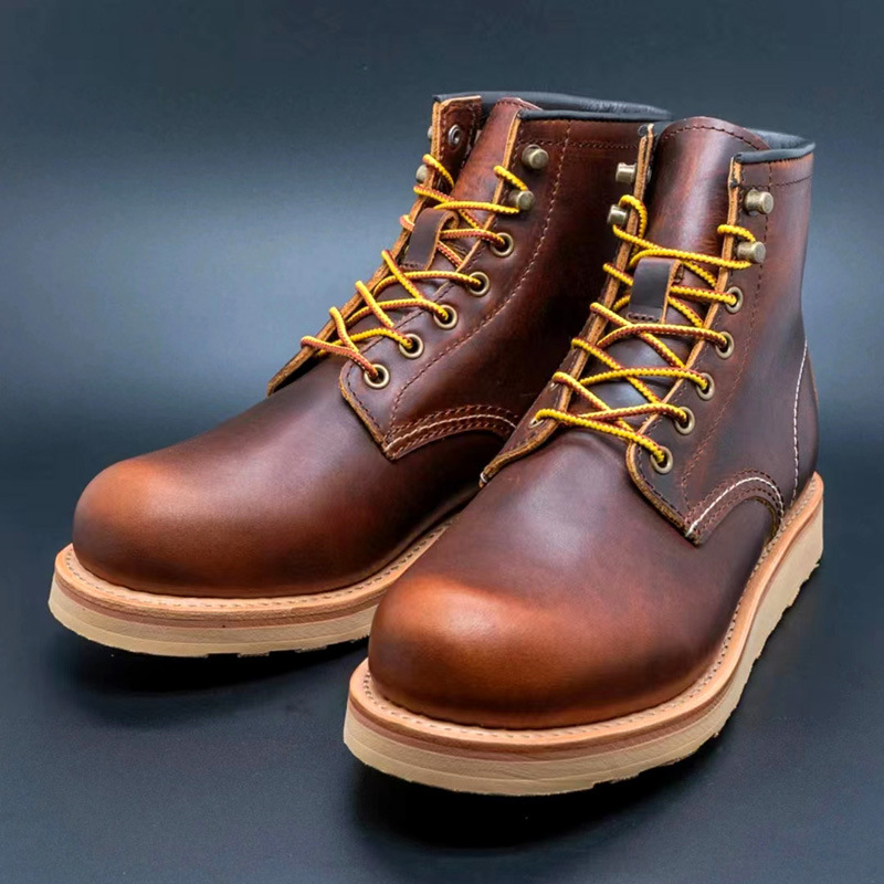 Radne čizme od kože najvišeg sloja, Goodyear potplata, prirodna koža uložak, retro stil