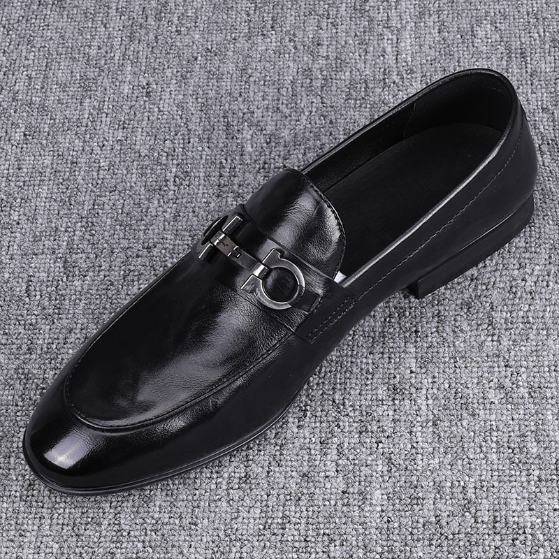 Muške kožne cipele za poslovni i svakodnevni stil — gornji dio od teleće kože, gumeni potplat, PU ulošak, niski pet 1–3 cm, prozračnost