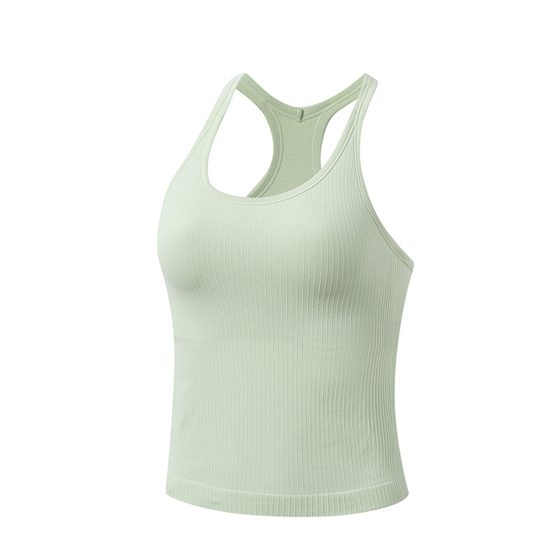 Joga top‑vest s 3/4 šalice, oblikovana šalica, odvojiva traka za vrat, glavni materijal 90% najlon, podstava 10% najlon