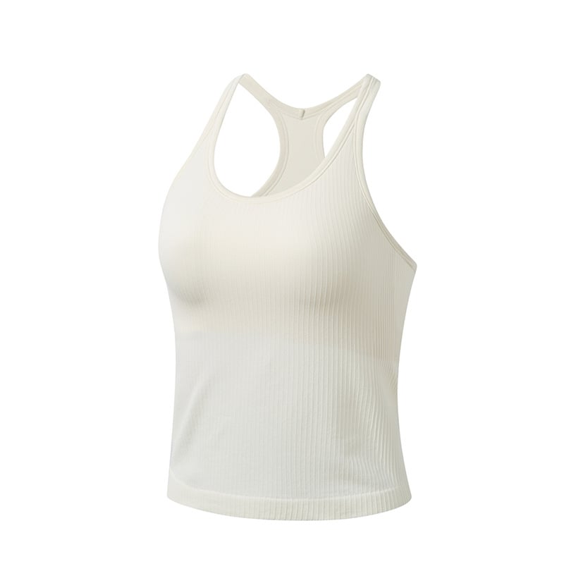 Joga top‑vest s 3/4 šalice, oblikovana šalica, odvojiva traka za vrat, glavni materijal 90% najlon, podstava 10% najlon