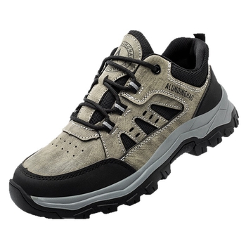 Унисекс предпазни обувки за работа с метален нос и защита срещу удар и пробив, дишащи през всички сезони, леки заваръчни и туристически обувки, кожа от микрофибър + мрежеста тъкан