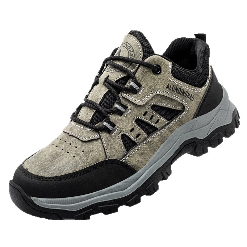 Унисекс предпазни обувки за работа с метален нос и защита срещу удар и пробив, дишащи през всички сезони, леки заваръчни и туристически обувки, кожа от микрофибър + мрежеста тъкан