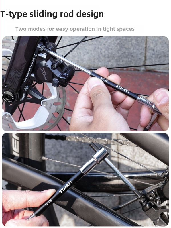 Lebycle kľúč s T-tvarou a posuvnou tyčou pre horské a cestné bicykle