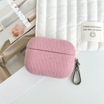 Corduroy zaštitna futrola za AirPods 4 i AirPods Pro 3 s kopčom, jednofarbna