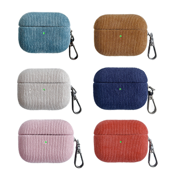 Corduroy zaštitna futrola za AirPods 4 i AirPods Pro 3 s kopčom, jednofarbna
