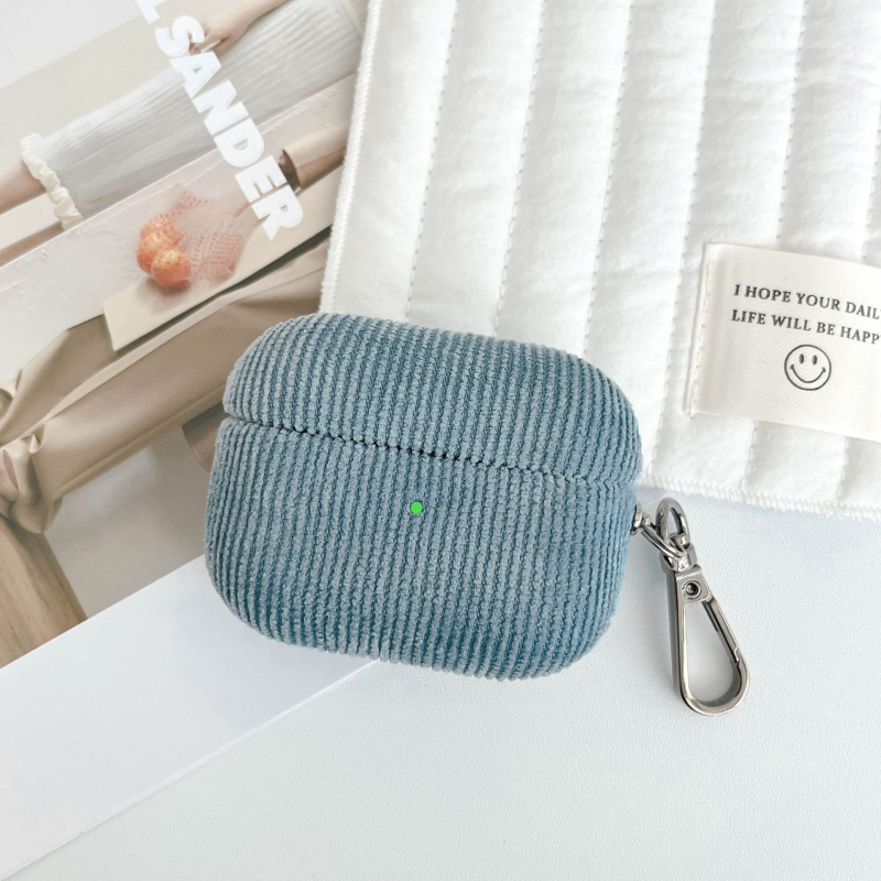 Corduroy zaštitna futrola za AirPods 4 i AirPods Pro 3 s kopčom, jednofarbna